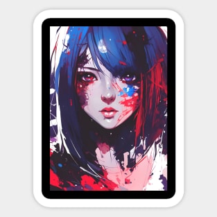 Abstract Anime Girl Sticker